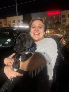 zaxh with new black male pup